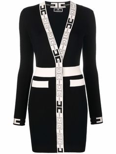 Elisabetta Franchi трикотажное платье мини с логотипом