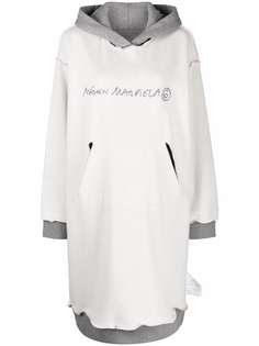MM6 Maison Margiela платье-джемпер с капюшоном и логотипом