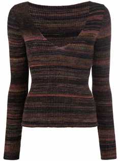 Paloma Wool полосатый топ с V-образным вырезом