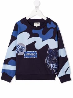 Kenzo Kids толстовка в стиле колор-блок с логотипом