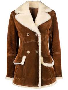 Ermanno Scervino double-breasted shearling-trim coat