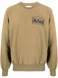 Aries Temple logo-print cotton sweatshirt
