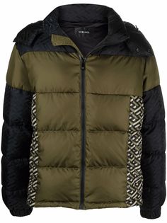 Versace monogram-print puffer jacket
