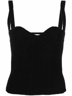 Erika Cavallini sweetheart-neck rib-knit vest
