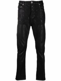 Rick Owens DRKSHDW Detroit Cut foil-treatment slim jeans