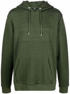 Balmain monogram-embossed oversize hoodie