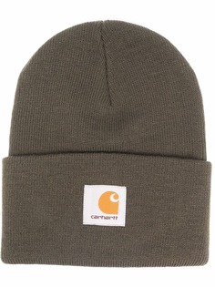 Carhartt WIP logo-patch knitted beanie