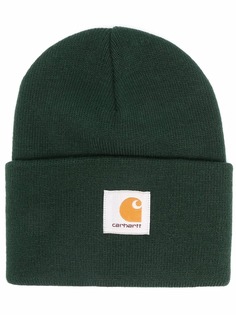Carhartt WIP logo-patch knitted beanie