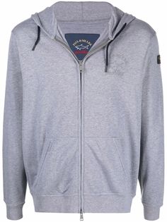 Paul & Shark logo-print zip-up hoodie