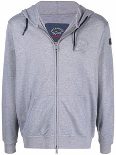 Paul & Shark logo-print zip-up hoodie