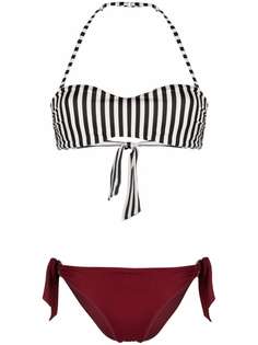 Emporio Armani striped colour-block bikini