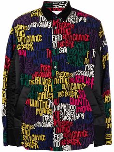 sacai graphic-print cotton shirt