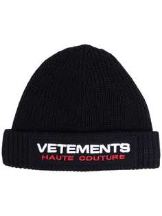 VETEMENTS шапка бини с вышитым логотипом