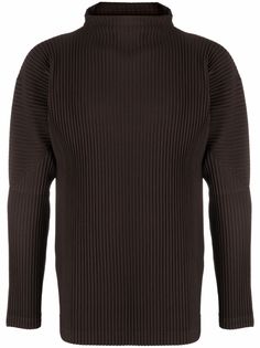 Homme Plissé Issey Miyake plissé-effect funnel-neck top