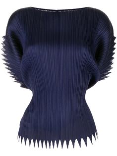 Pleats Please Issey Miyake плиссированный топ с вырезом-лодочкой