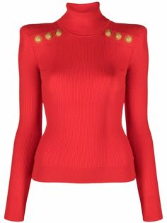 Balmain топ с высоким воротником и длинными рукавами