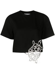 AREA укороченная футболка с кристаллами