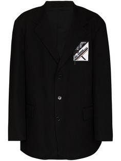 Raf Simons однобортный пиджак с нашивкой-логотипом