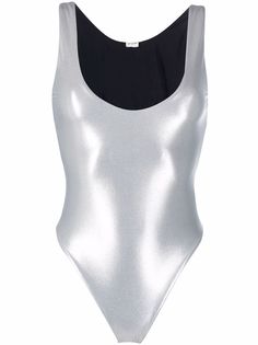 Saint Laurent metallic lamé jersey sleeveless body