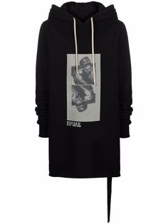Rick Owens DRKSHDW graphic-print longline hoodie