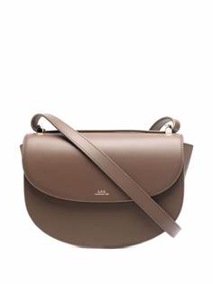 A.P.C. logo-print leather crossbody bag