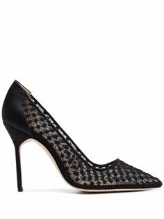Manolo Blahnik geometric-print pointed toe