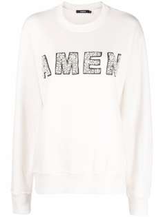 Amen pearl-embellished logo sweatshirt Amen.