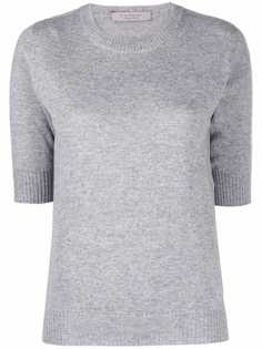 D.Exterior half-sleeve crewneck sweater