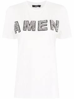 Amen crystal-embellished logo T-shirt Amen.
