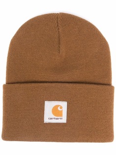 Carhartt WIP logo-patch knitted beanie