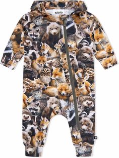 Molo forest animal-print romper