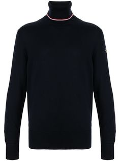 Moncler джемпер с высоким воротником и нашивкой-логотипом