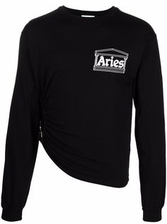 Aries logo-print asymmetrical sweatshirt