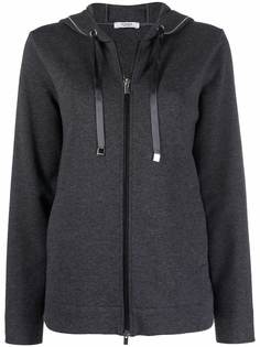 Peserico knitted two-way zip hoodie