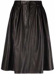 Boutique Moschino кожаная юбка А-силуэта