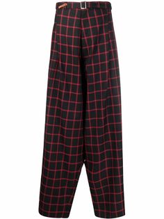 Maison Mihara Yasuhiro check-pattern wide-leg trousers