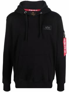 Alpha Industries logo-print long-sleeved hoodie