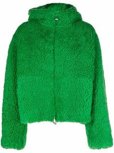 Bottega Veneta куртка из шерпы с капюшоном