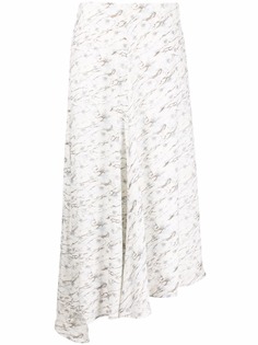 Fendi юбка асимметричного кроя с абстрактным узором