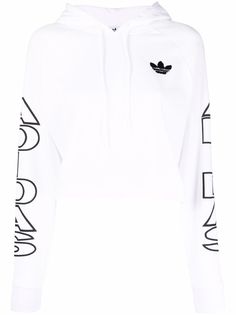 adidas укороченное худи с логотипом