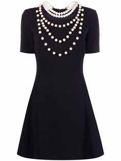 Moschino расклешенное платье с декоративным жемчугом