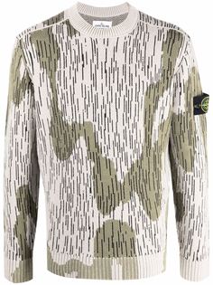 Stone Island джемпер с графичным принтом и круглым вырезом