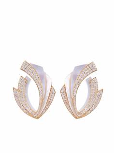 Ananya серьги Mogra Light Blossom C-Clip из желтого золота