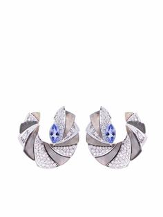 Ananya серьги Miniature Mogra из белого золота с камнями