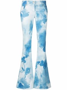 Blumarine расклешенные брюки с цветочным принтом