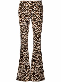 Blumarine расклешенные брюки с леопардовым принтом