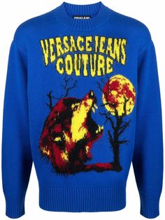 Versace Jeans Couture джемпер вязки интарсия с графичным узором