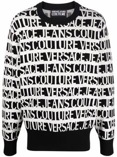 Versace Jeans Couture джемпер вязки интарсия с логотипом