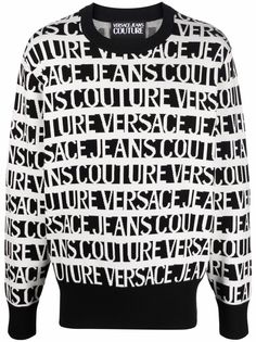 Versace Jeans Couture джемпер вязки интарсия с логотипом