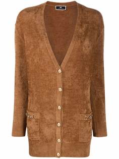 Elisabetta Franchi шенилловый кардиган с пряжками